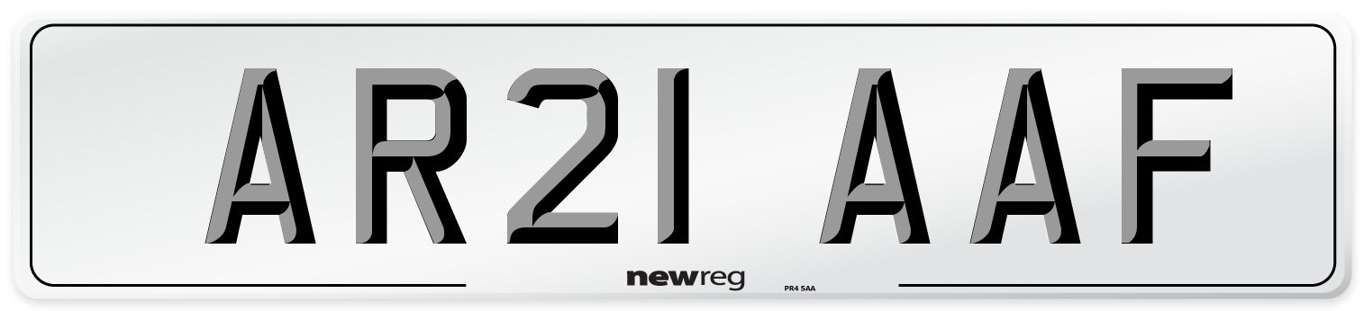 AR21 AAF Number Plate from New Reg